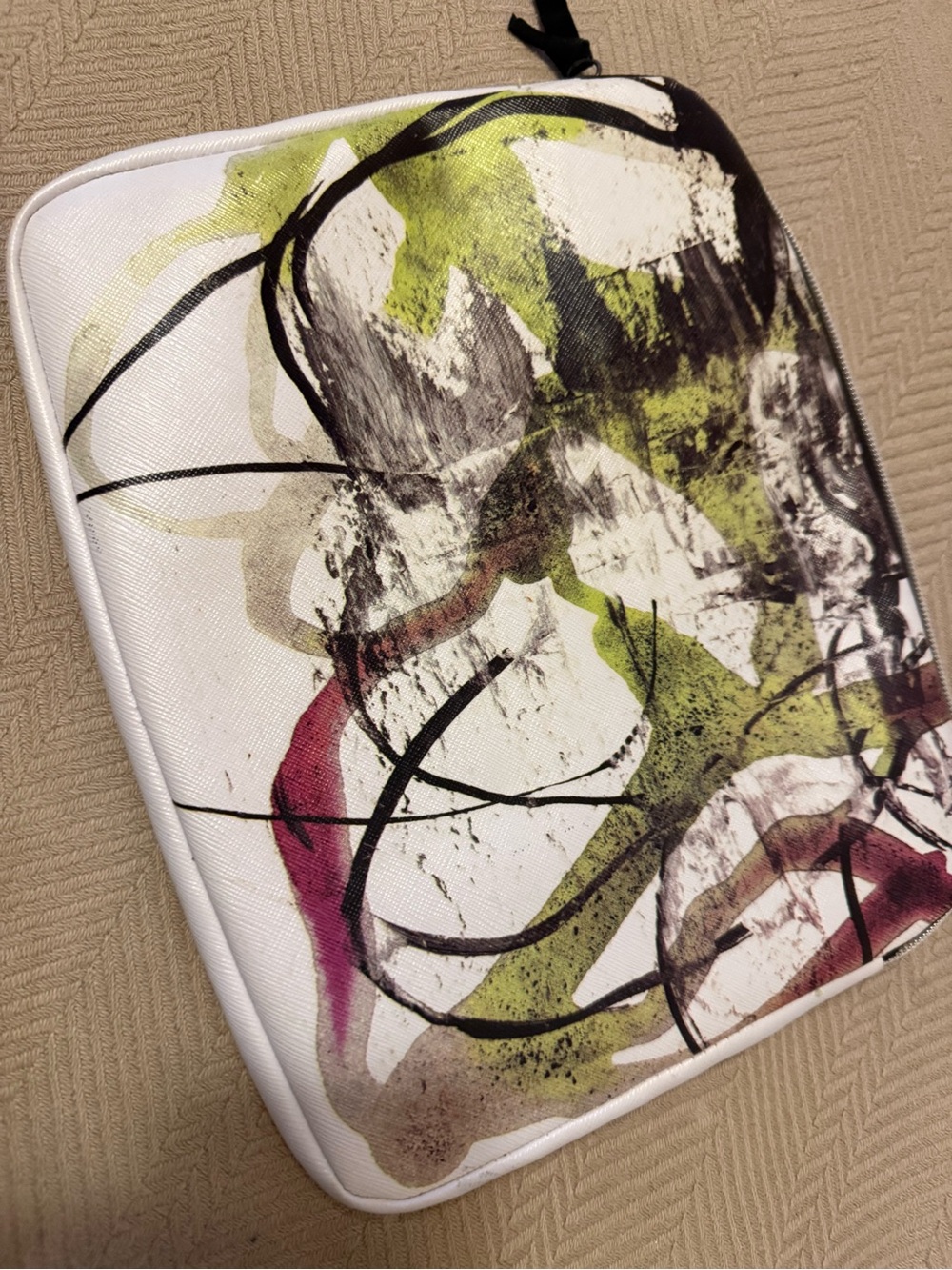 Neiman Marcus Floral and Yellow Cosmetic Pouch